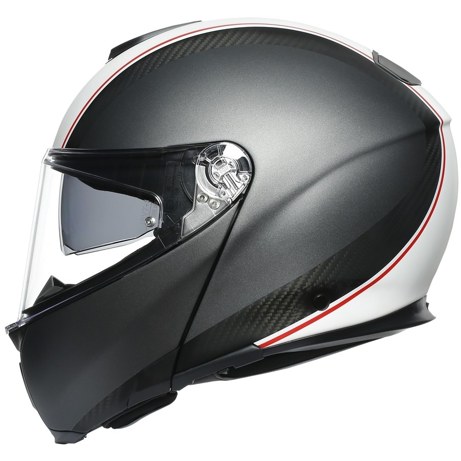 Modular Carbon Motorcycle Helmet Agv SPORTMODULAR Multi COVER Matt Gray White