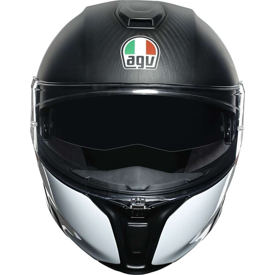 Modular Carbon Motorcycle Helmet Agv SPORTMODULAR Multi LAYER Carbon Red Blue