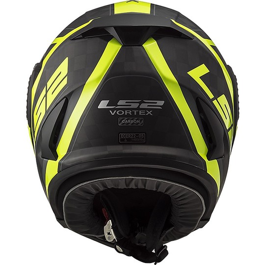 Modular Carbon Motorcycle Helmet LS2 VORTEX Frame Carbon Matt Black Fluo Yellow