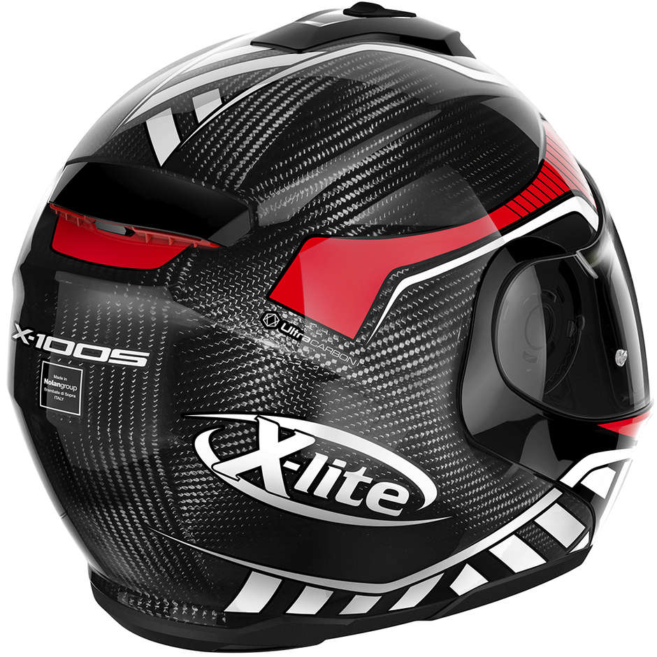 Modular Carbon Motorcycle Helmet X-Lite X-1005 Ultra Carbon CHEYENNE N-Com 011 Red