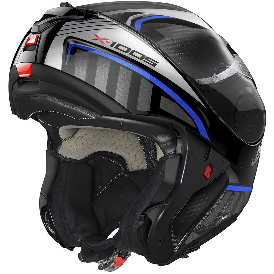 Modular Carbon Motorcycle Helmet X-Lite X-1005 Ultra Carbon CHEYENNE N-Com 019 Blue