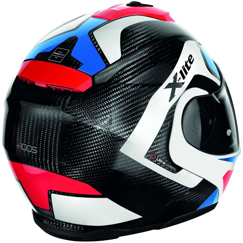 Modular Carbon Motorcycle Helmet X-Lite X-1005 Ultra Carbon FIERY N-Com 030 Black White Blue Red