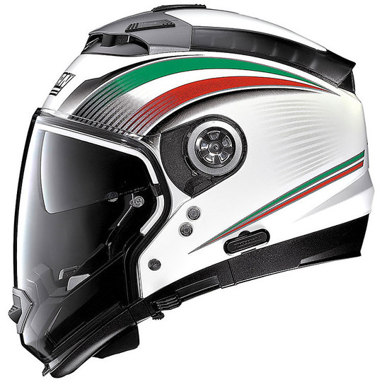 Modular Crossover Helmet Nolan N44 Evo Italy N-Com 016 White Lucido