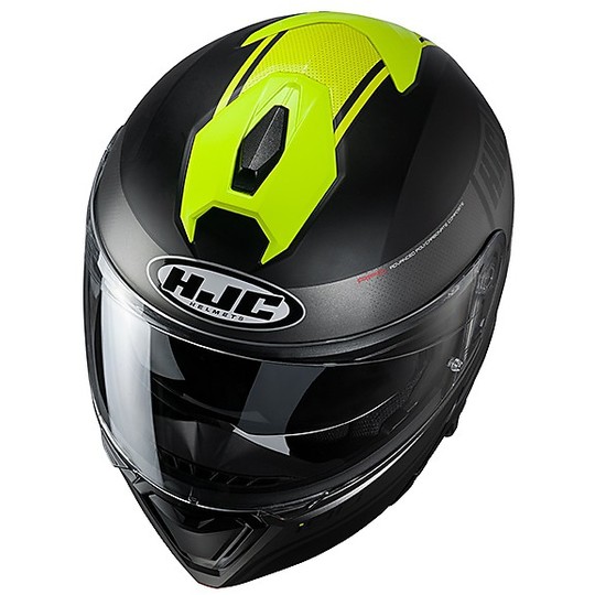 Modular Double Homologation Helmet P / J Moto HJC i90 DAVAN MC4HSF Black Yellow Fluo