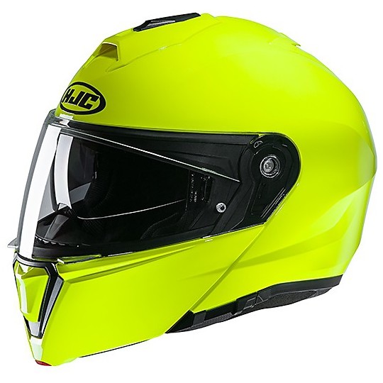 Modular Double Homologation Helmet P / J Moto HJC i90 Solid Yellow Fluo