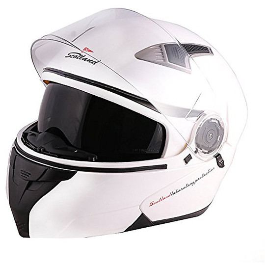 Modular Double Visor Motorcycle Helmet Scotland Force 02.2 White