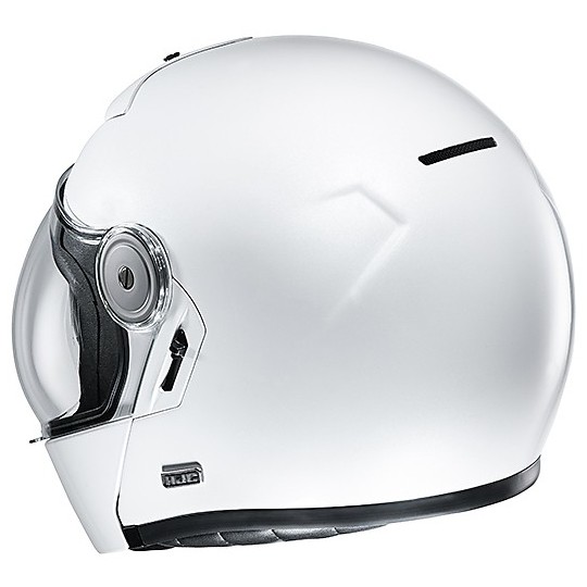Modular Fiber Helmet in Vintage Style Motorcycle HJC v90 Solid White
