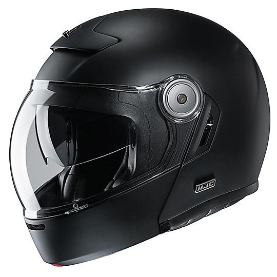 Modular Fiber Motorcycle Helmet Vintage Style HJC v90 Semi Matt Black