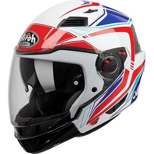 Modular Helm abnehmbare Kinn Motorrad Airoh EXECUTIVE LINE Glossy Blue