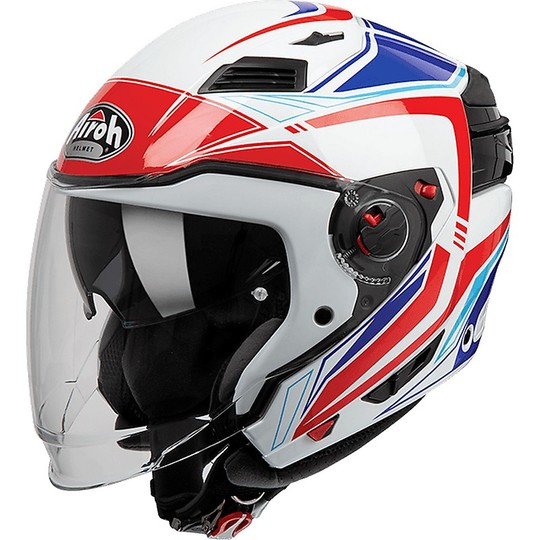 Modular Helm abnehmbare Kinn Motorrad Airoh EXECUTIVE LINE Glossy Blue