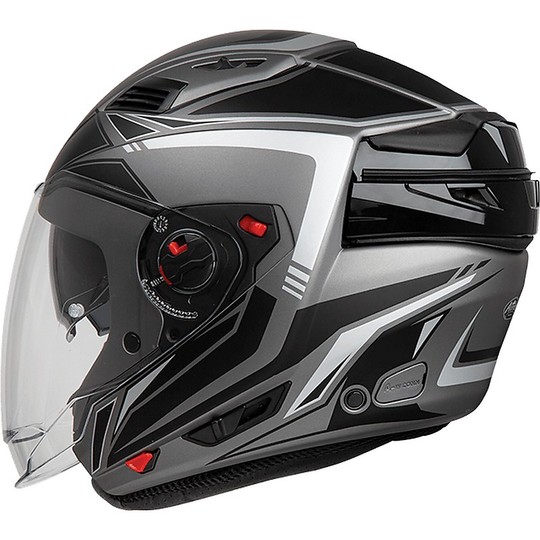 Modular Helm Abnehmbares Kinnriemen Motorrad Airoh EXECUTIVE LINE Matt Anthrazit
