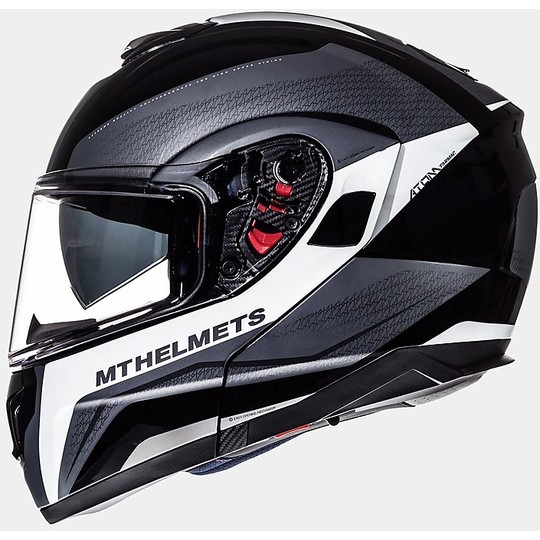 Modular Helm MT Helme ATOM SV Asphalt Schwarz Matt Weiß und Glänzend