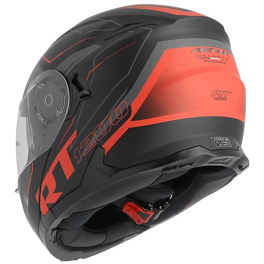 Modular Helmet Astone RT1200 Works Black Red Matt