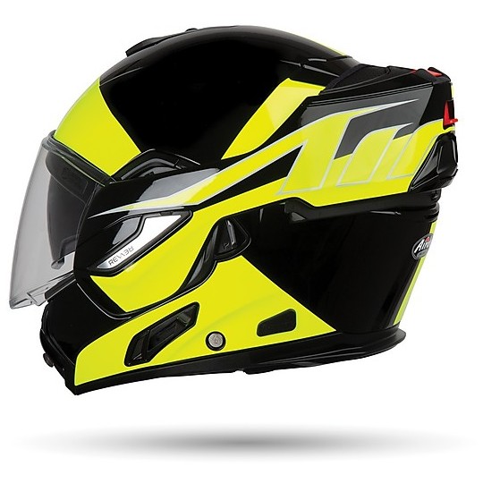 Modular helmet Flip UP Motorcycle Airoh REV 19 FUSION Glossy Yellow
