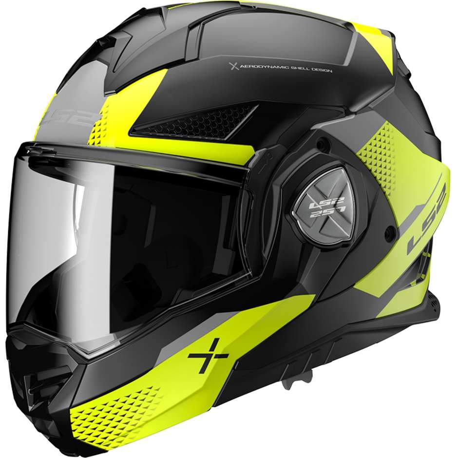 Modular Helmet In HPFC Approved P / J Ls2 FF901 ADVANT X OBLIVION Matt Black Fluo Yellow