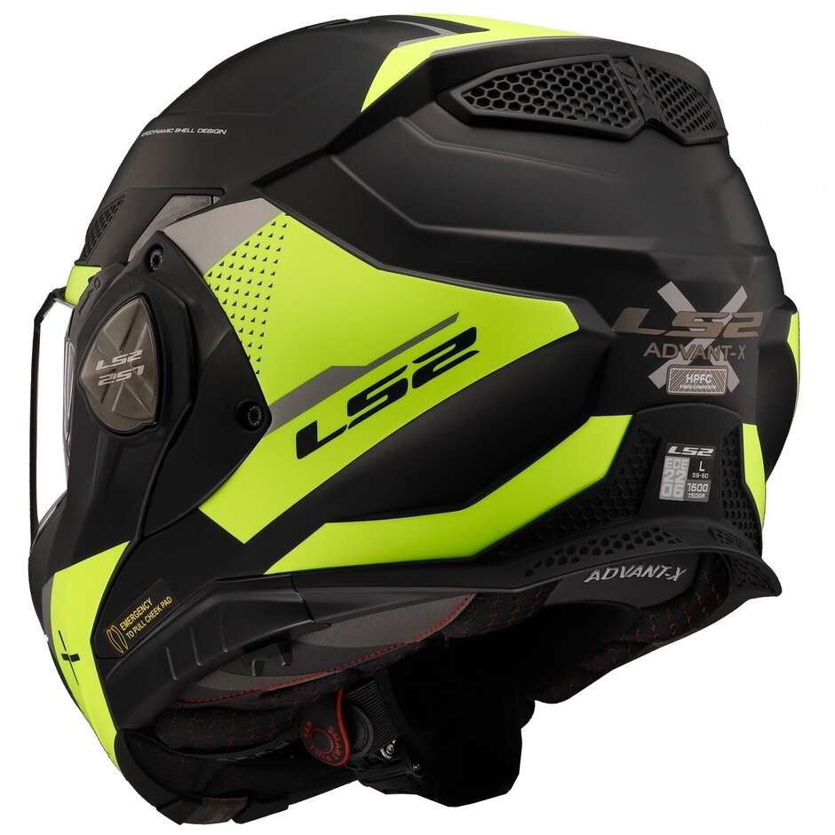 Modular Helmet In HPFC Approved P / J Ls2 FF901 ADVANT X OBLIVION Matt Black Fluo Yellow