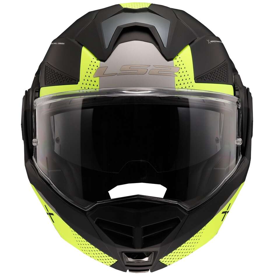 Modular Helmet In HPFC Approved P / J Ls2 FF901 ADVANT X OBLIVION Matt Black Fluo Yellow