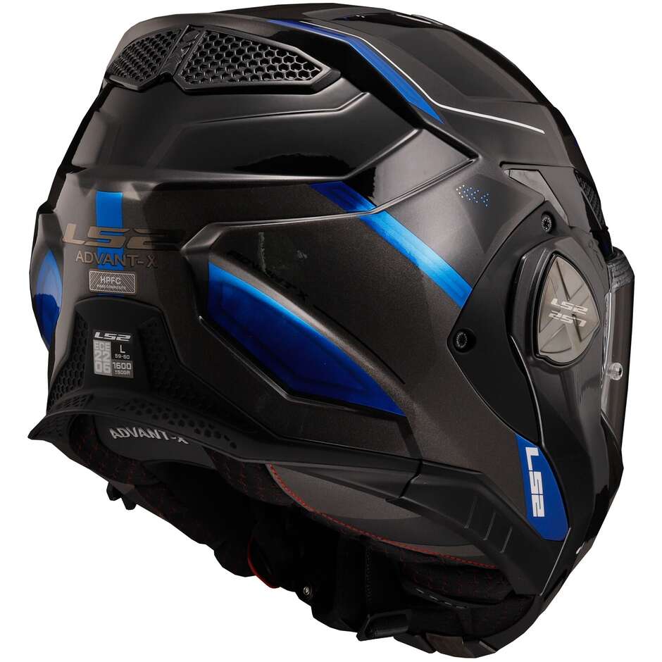 Modular Helmet In HPFC Approved P / J Ls2 FF901 ADVANT X SPECTRUM Black Titanium Blue