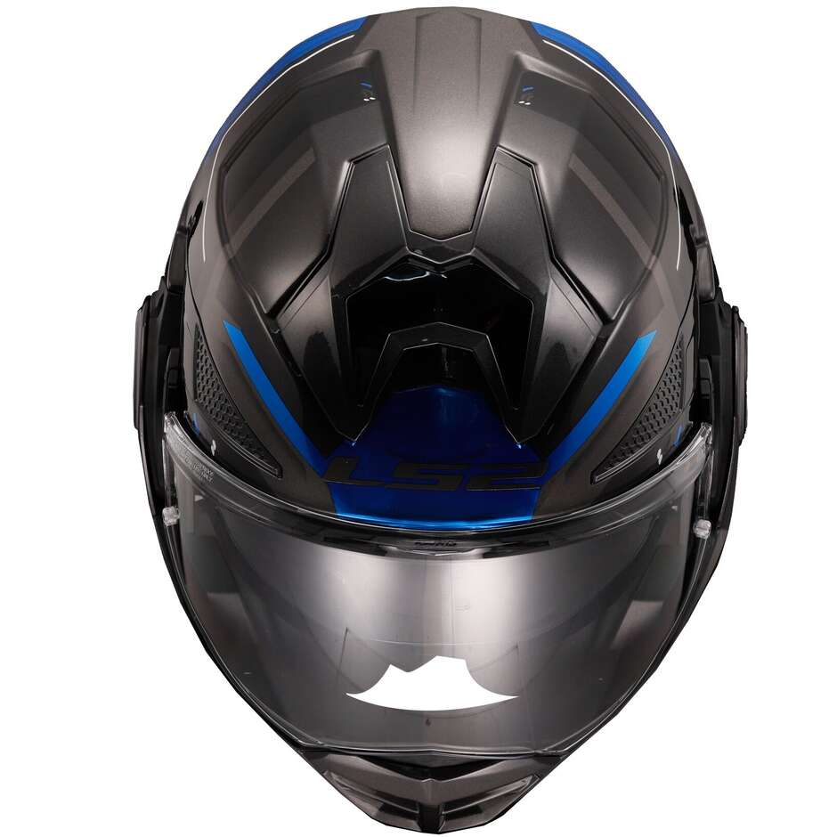 Modular Helmet In HPFC Approved P / J Ls2 FF901 ADVANT X SPECTRUM Black Titanium Blue