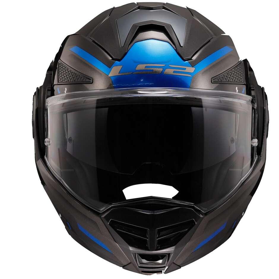 Modular Helmet In HPFC Approved P / J Ls2 FF901 ADVANT X SPECTRUM Black Titanium Blue