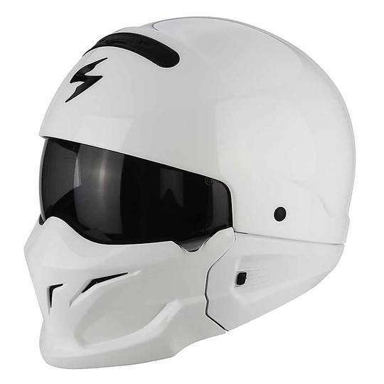 Modular Helmet Scorpion Exo-Combat 2 in 1 White Solid