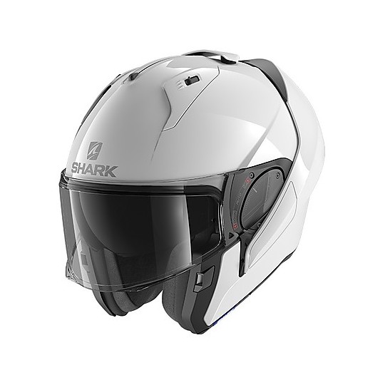 Modular Helmet Tilting Motorcycle Shark EVO ES Blank White