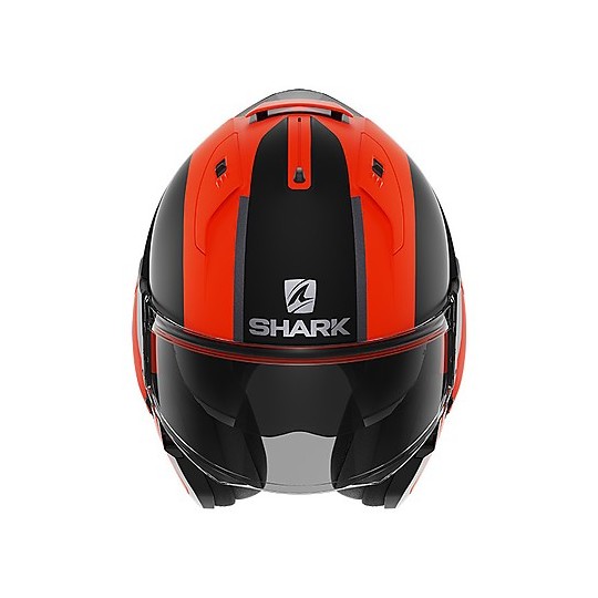 Modular Helmet Tilting Motorcycle Shark EVO ES Endless Mat Orange Black Matt