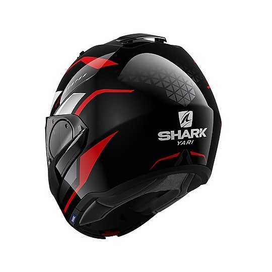 Modular Helmet Tilting Motorcycle Shark EVO ES Yari Black Red White