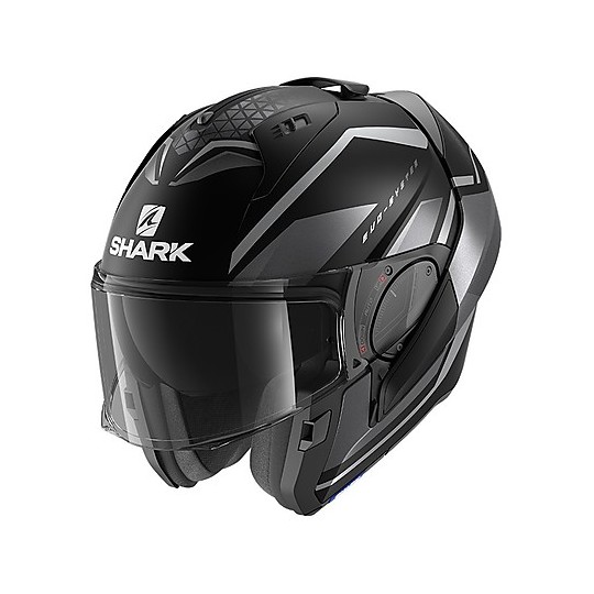 Modular Helmet Tilting Motorcycle Shark EVO ES Yari Mat Black Anthracite Matt