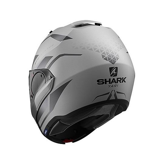 Modular Helmet Tilting Motorcycle Shark EVO ES Yari Mat Silver Anthracite Matt Black