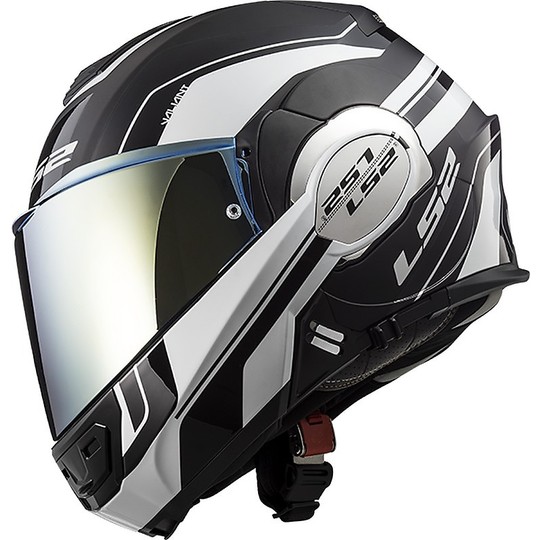 Modular Lever Helmet with LS2 FF399 Valiant Black White
