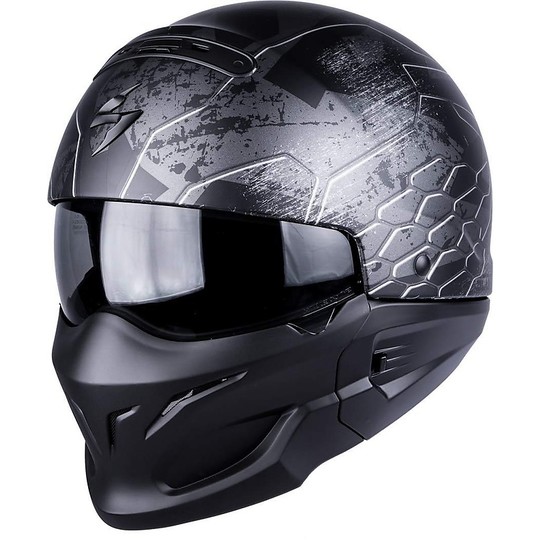Modular Moto Helmet Scorpion Exo-Combat 2 in 1 Black Opener Warrior