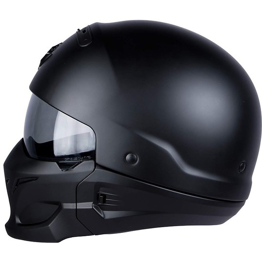Modular Moto Helmet Scorpion Exo-Combat 2 in 1 Dark Black Solid