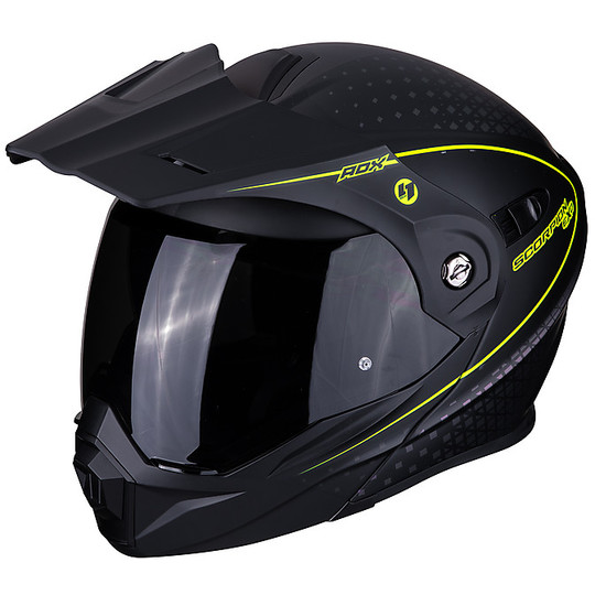 Modular Motorcycle Helmet Adventure Scorpion ADX-1 HORIZON Matte Black Fluo Yellow