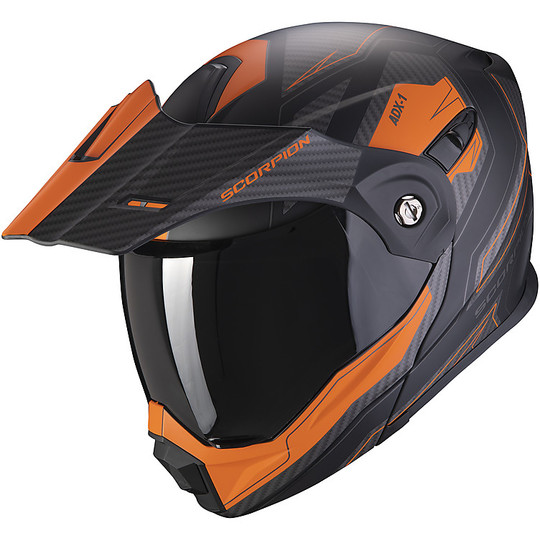 Modular Motorcycle Helmet Adventure Scorpion ADX-1 TUCSON Black Matt Red