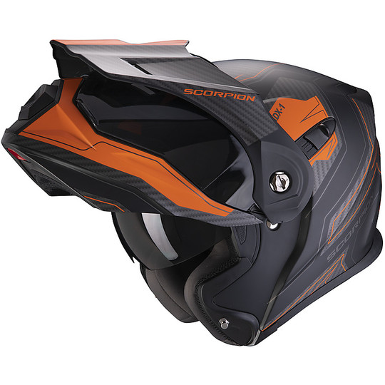 Modular Motorcycle Helmet Adventure Scorpion ADX-1 TUCSON Black Matt Red