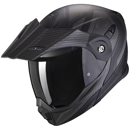 Modular Motorcycle Helmet Adventure Scorpion ADX-1 TUCSON Matt Black Carbon Black