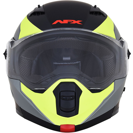 Modular Motorcycle Helmet Afx FX-111 Double Visor Voyage Matt Black Yellow