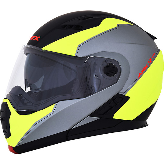 Modular Motorcycle Helmet Afx FX-111 Double Visor Voyage Matt Black Yellow