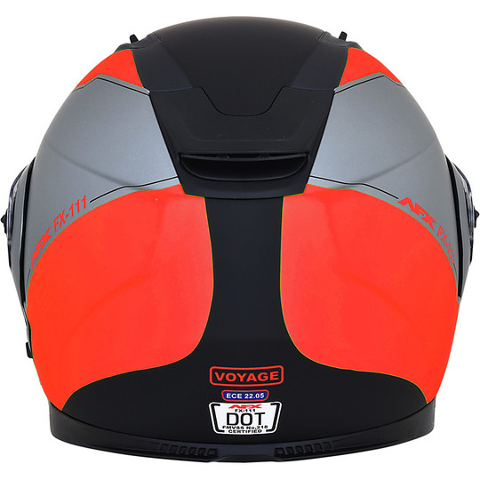 Modular Motorcycle Helmet Afx FX-111 Double Voyage Visor Matt Black Red
