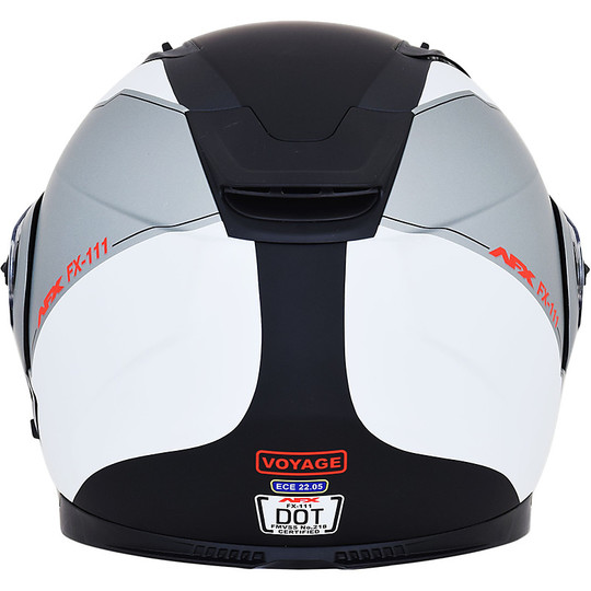 Modular Motorcycle Helmet Afx FX-111 Double Voyage Visor Matt Black White
