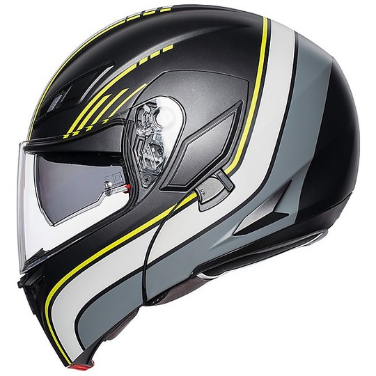 Modular Motorcycle Helmet AGV Compact ST BOSTON Matt Black Gray Fluo Yellow