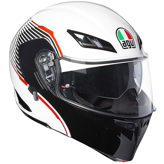 Modular Motorcycle Helmet AGV Compact ST Vermont White Black Red