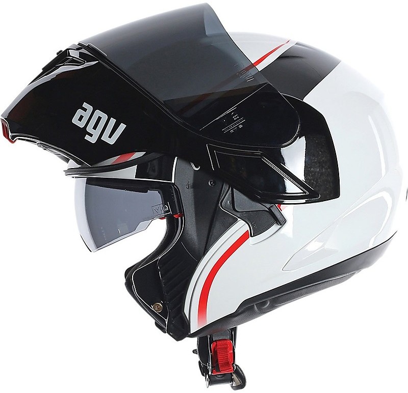 Modular Motorcycle Helmet AGV Compact ST Vermont White Black Red For ...
