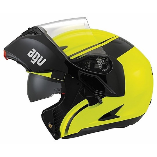 Modular Motorcycle Helmet Agv New Compact Dual Certification Course Multi Black Fluorescent Yellow