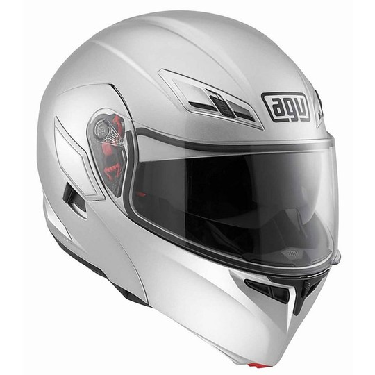 Modular Motorcycle Helmet Agv New Compact Dual Mono Silver Certification