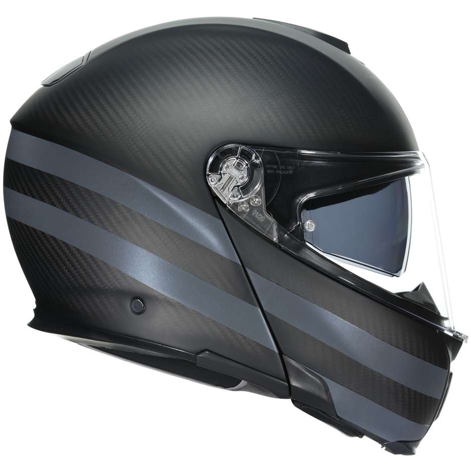 Modular Motorcycle Helmet Agv SPORTMODULAR DARK REFRACTIVE Carbon Black