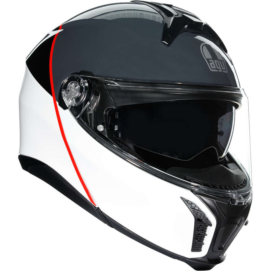 Modular Motorcycle Helmet Agv TOURMODULAR BALANCE White Gray Red