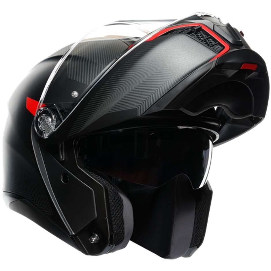 Modular Motorcycle Helmet Agv TOURMODULAR FREQUENCY Matt Gray Red