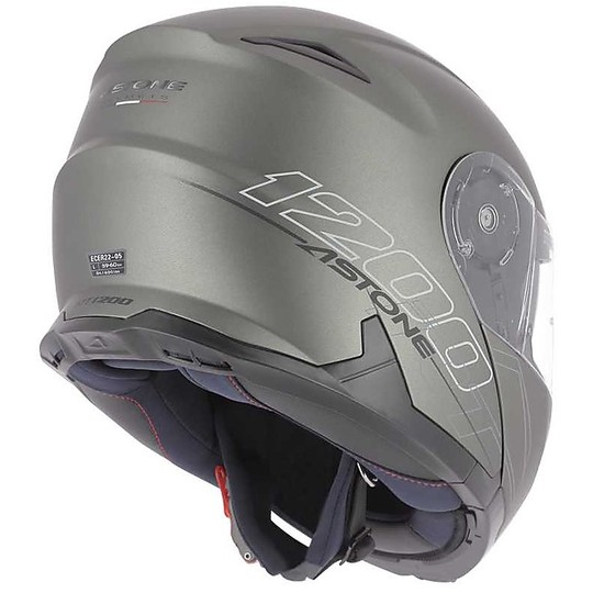 Modular Motorcycle Helmet Approval P / J Astone RT1200 Titanium